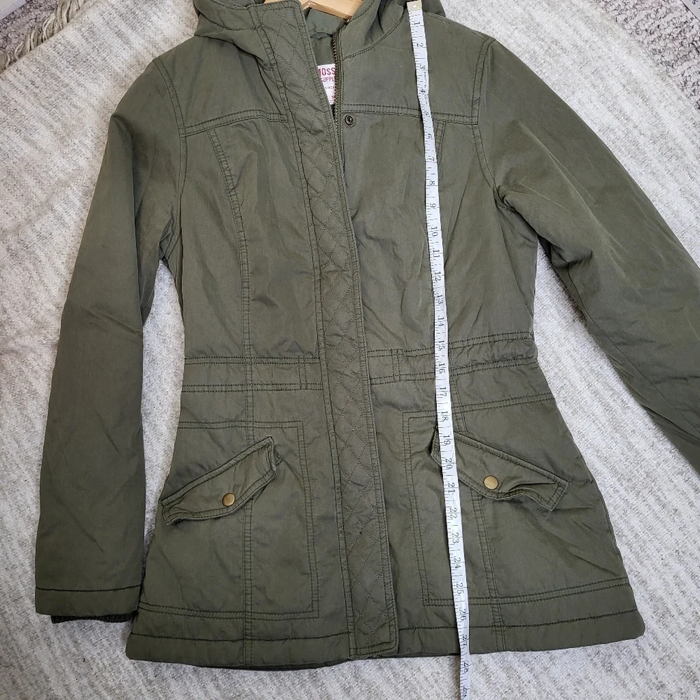 Khaki Cinched Waist Parka Jacket - Picture 11 of 11